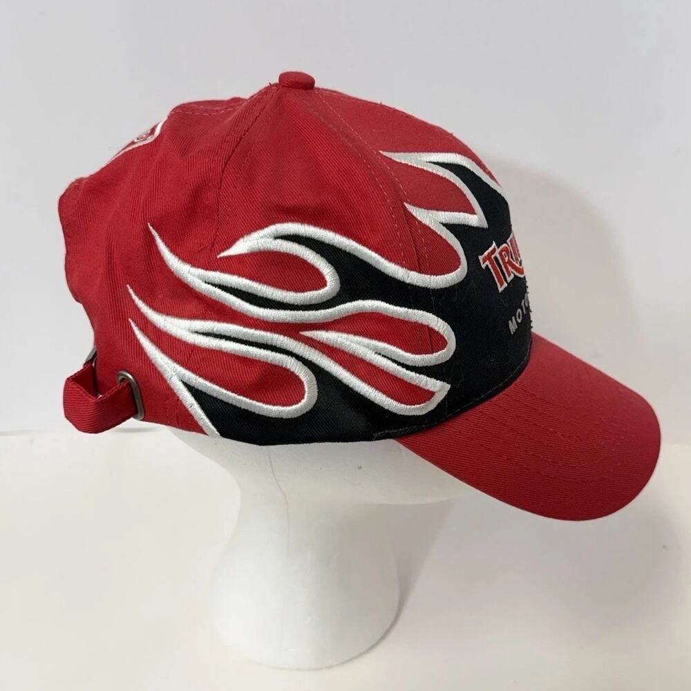 Triumph Motorcycles Red Black Flame Embroidered Adjustable Baseball Cap Hat OSFA - Picture 4 of 6